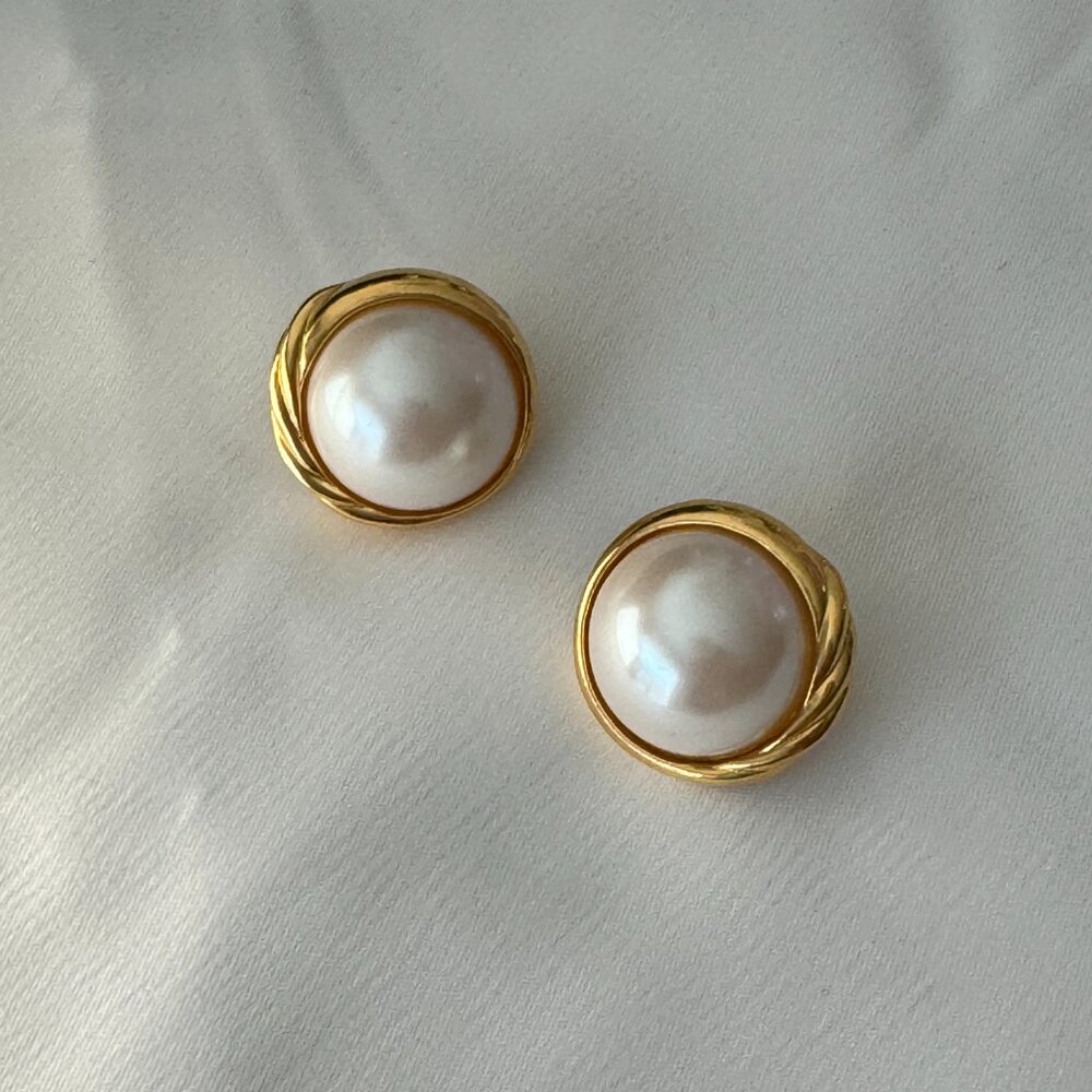 Vintage Gold and Pearl Earrings